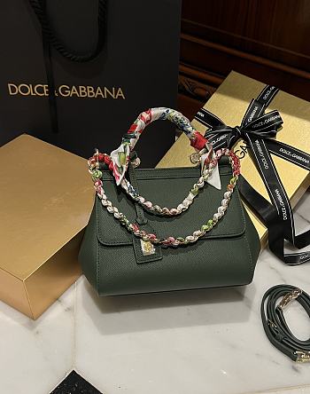 Fortok Dolce & Gabbana Scarf Red Dark Green Bag 20cm 