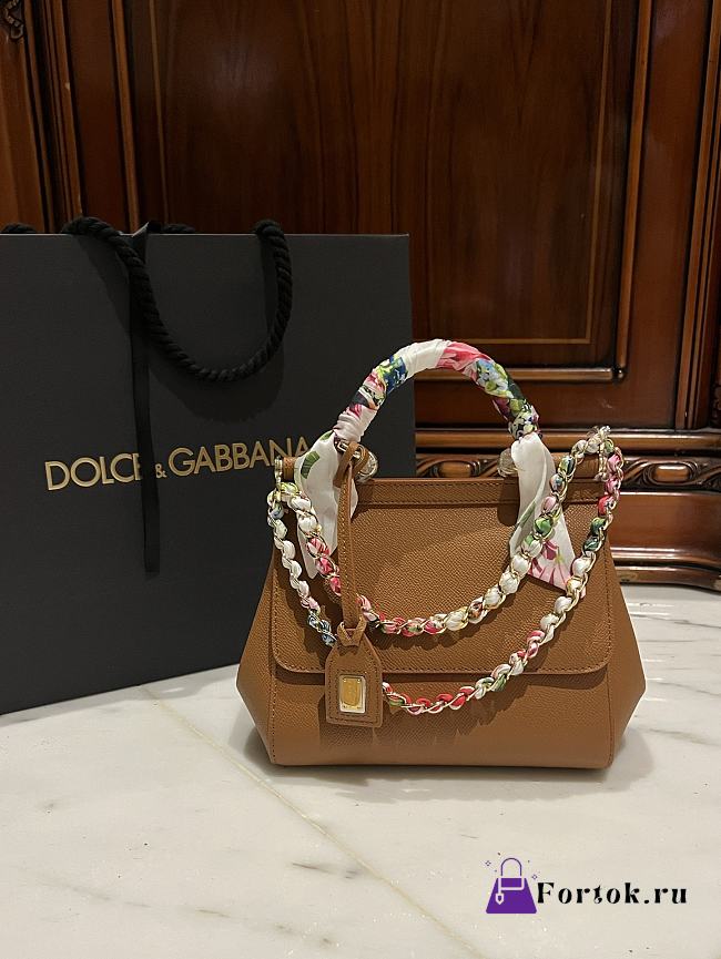 Fortok Dolce & Gabbana Scarf Brown Bag 20cm  - 1