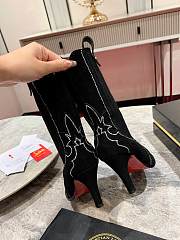 Fortok Christian Louboutin Santia Botta Strass Boots Black - 4