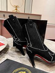 Fortok Christian Louboutin Santia Botta Strass Boots Black - 2