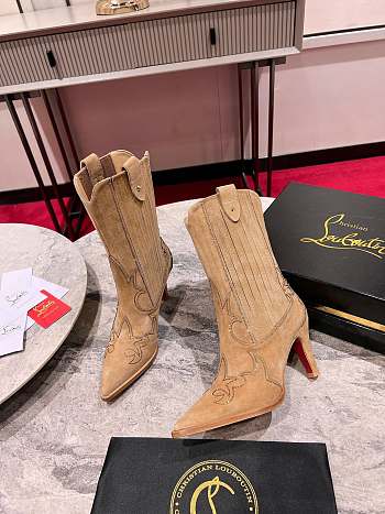 Fortok Christian Louboutin Santia Botta Strass Boots Beige 