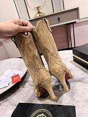 Fortok Christian Louboutin Santia Botta Strass Boots Beige  - 4