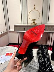 Fortok Christian Louboutin Santia Botta Strass Long Boots Black - 5