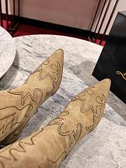 Fortok Christian Louboutin Santia Botta Strass Long Boots Beige - 6