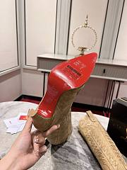 Fortok Christian Louboutin Santia Botta Strass Long Boots Beige - 2