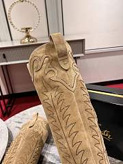 Fortok Christian Louboutin Santia Botta Strass Long Boots Beige - 3