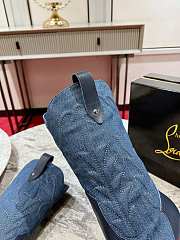 Fortok Christian Louboutin Santiabooty Nappa Leather And Senim Short Boots - 6
