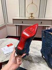 Fortok Christian Louboutin Santiabooty Nappa Leather And Senim Short Boots - 3
