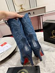 Fortok Christian Louboutin Santiabooty Nappa Leather And Senim Short Boots - 2