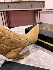 Fortok Christian Louboutin Saintia Botta Suede Short Boots Beige - 6