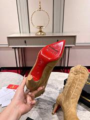 Fortok Christian Louboutin Saintia Botta Suede Short Boots Beige - 4