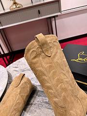 Fortok Christian Louboutin Saintia Botta Suede Short Boots Beige - 3