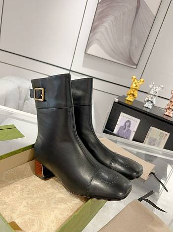 Fortok Gucci 23SS Black Calfskin Ankle Boots