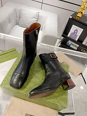 Fortok Gucci 23SS Black Calfskin Ankle Boots - 6