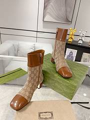 Fortok Gucci Monogram Cordovan Lux GG Ankle Boots Beige  - 2