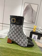 Fortok Gucci Monogram Cordovan Lux GG Ankle Boots Black - 1