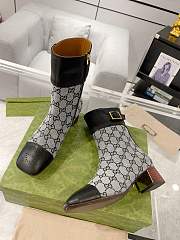 Fortok Gucci Monogram Cordovan Lux GG Ankle Boots Black - 5