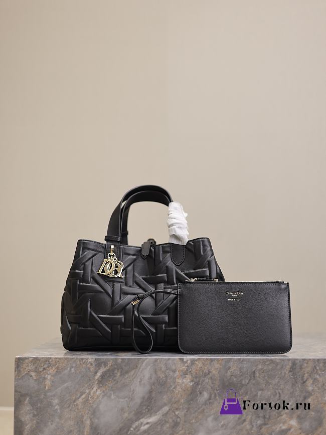 Fortok Dior Toujours Bag Black Graphic Cannage Calfskin 28.5x21.5x17cm - 1