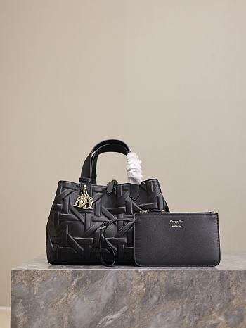 Fortok Dior Toujours Bag Black Graphic Cannage Calfskin 28.5x21.5x17cm