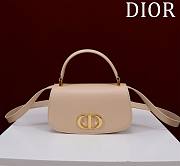 Fortok Dior Medium 30 Montaigne Avenue Top Handle Bag Beige Ribbed Calfskin 19x8x12cm - 1