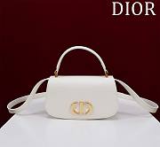 Fortok Dior Medium 30 Montaigne Avenue Top Handle Bag White Ribbed Calfskin 19x8x12cm - 1