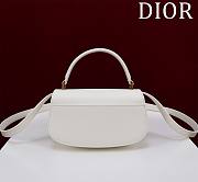 Fortok Dior Medium 30 Montaigne Avenue Top Handle Bag White Ribbed Calfskin 19x8x12cm - 3