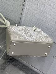 Fortok Dior Lady Heavy-beaded Princess Diana Bag Grey 24cm - 6