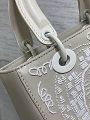 Fortok Dior Lady Heavy-beaded Princess Diana Bag Grey 24cm - 4