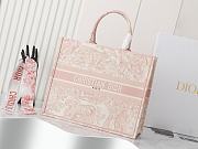Fortok Dior Book Tote Pink Embroidery 42x35x18.5cm - 1