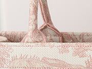 Fortok Dior Book Tote Pink Embroidery 42x35x18.5cm - 6