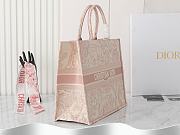Fortok Dior Book Tote Pink Embroidery 42x35x18.5cm - 5