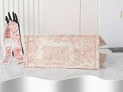Fortok Dior Book Tote Pink Embroidery 42x35x18.5cm - 3