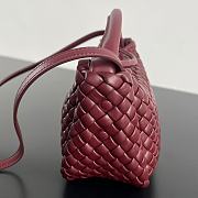 Fortok Bottega Veneta Mini Cobble Top Handle Bag Burgundy 23x11x8cm - 6