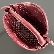 Fortok Bottega Veneta Mini Cobble Top Handle Bag Burgundy 23x11x8cm - 5