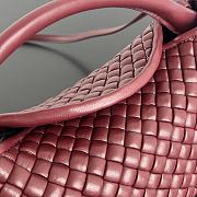 Fortok Bottega Veneta Mini Cobble Top Handle Bag Burgundy 23x11x8cm - 4