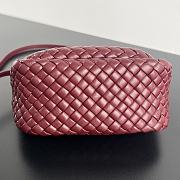Fortok Bottega Veneta Mini Cobble Top Handle Bag Burgundy 23x11x8cm - 2