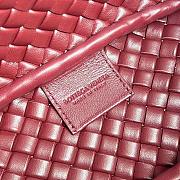 Fortok Bottega Veneta Mini Cobble Top Handle Bag Burgundy 23x11x8cm - 3