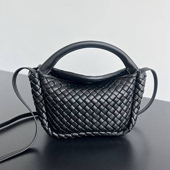 Fortok Bottega Veneta Mini Cobble Top Handle Bag Black 23x11x8cm