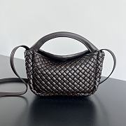 Fortok Bottega Veneta Mini Cobble Top Handle Bag Dark Brown 23x11x8cm - 1