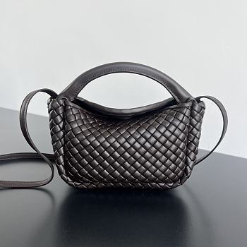 Fortok Bottega Veneta Mini Cobble Top Handle Bag Dark Brown 23x11x8cm