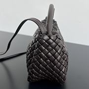 Fortok Bottega Veneta Mini Cobble Top Handle Bag Dark Brown 23x11x8cm - 6