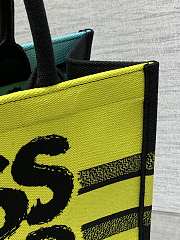 Fortok Dior Book Tote Yellow, Blue and Black Miss Dior Graffiti Embroidery 36x18x28cm - 5