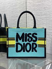 Fortok Dior Book Tote Yellow, Blue and Black Miss Dior Graffiti Embroidery 36x18x28cm - 3