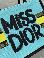 Fortok Dior Book Tote Yellow, Blue and Black Miss Dior Graffiti Embroidery 36x18x28cm - 2