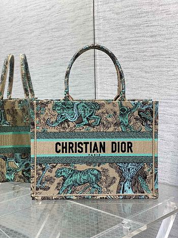 Fortok Dior Medium Dioriviera Book Tote Green Toile 36x18x28cm