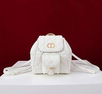 Fortok Dior Caro Backpack White 630286 19.5x18.5x8.5cm