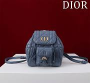 Fortok Dior Caro Backpack Blue 630286 19.5x18.5x8.5cm - 1