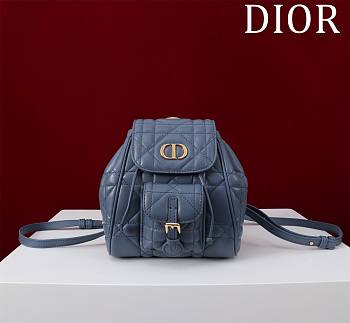 Fortok Dior Caro Backpack Blue 630286 19.5x18.5x8.5cm