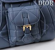 Fortok Dior Caro Backpack Blue 630286 19.5x18.5x8.5cm - 3