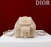 Fortok Dior Caro Backpack Beige 630286 19.5x18.5x8.5cm - 1